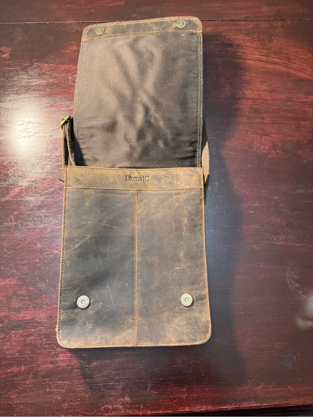 Classic Dark Brown Leather Messenger Bag